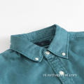 Blauw regular-fit overhemd met lange mouwen voor kinderen